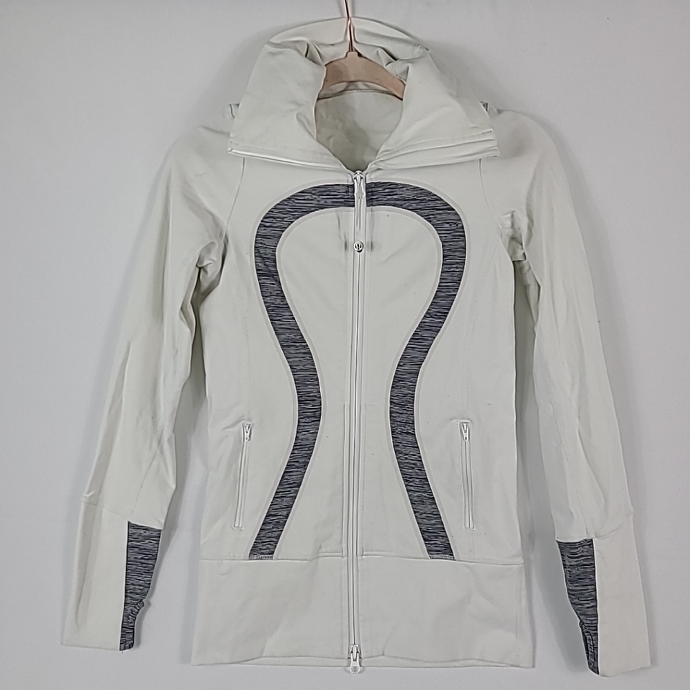 Lululemon Women's White Blue Define Jacket Athletic Running Yoga Sz 4